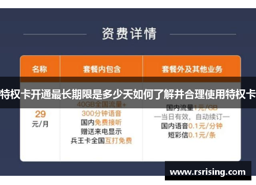 特权卡开通最长期限是多少天如何了解并合理使用特权卡
